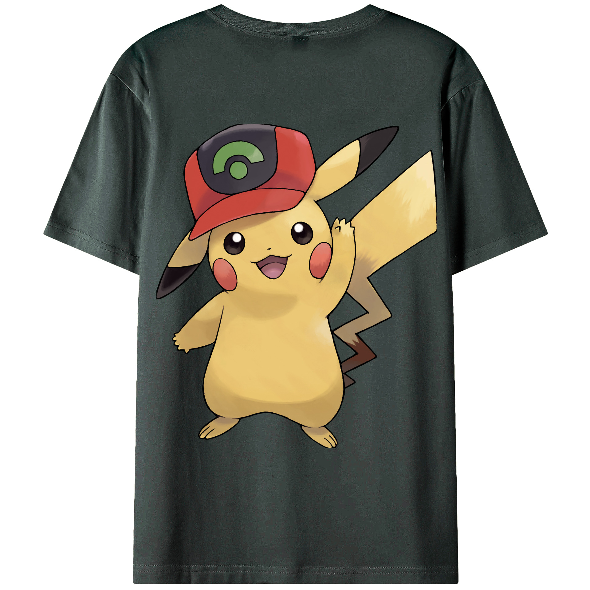 （画像用） ポケットモンスター Pokémon 綿100％ メンズ半袖Tシャツ（バックプリント） 通気性